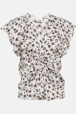 Isabel Marant Lonea ruched printed top