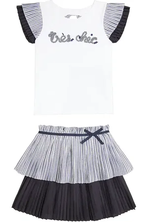 PATACHOU Striped top and skirt set