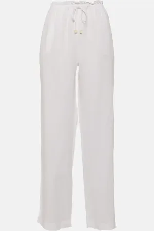 Heidi Klein White Bay linen wide-leg pants