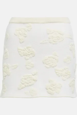MAGDA BUTRYM Embroidered high-rise wool-blend miniskirt