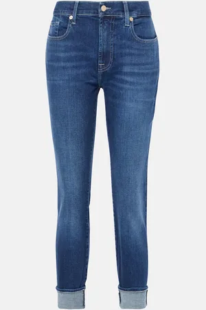 7 for all Mankind Mid-rise cropped skinny jeans