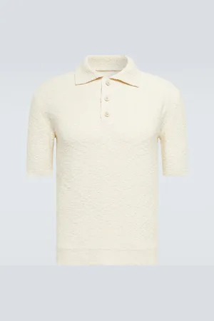 Maison Margiela Cotton-blend bouclÃ© polo shirt
