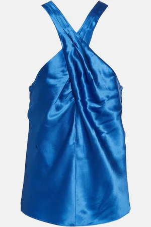 VERONICA BEARD Stewart satin halter-neck top
