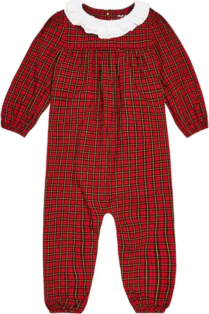 Ralph Lauren Baby checked cotton playsuit