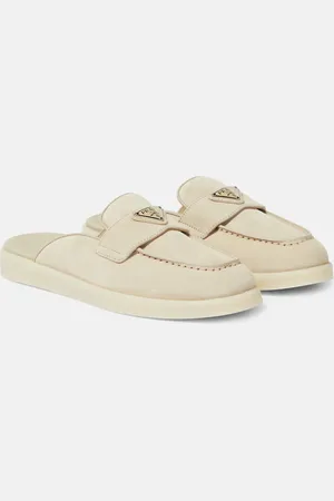 Prada Saint Tropez Logo suede slippers