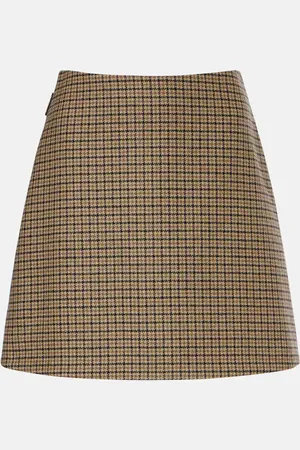 Moncler Checked wool-blend miniskirt