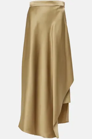 Loro Piana Alin asymmetric silk maxi skirt