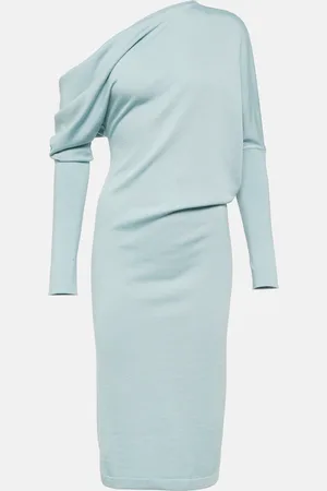 Tom Ford Off-shoulder cashmere-blend midi dress