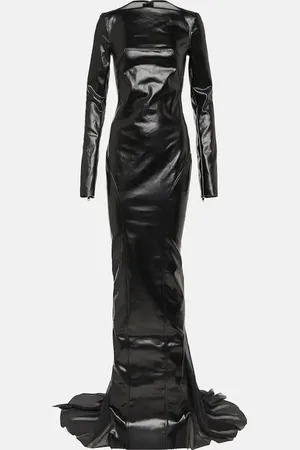 Rick Owens Ruched coated cotton gown
