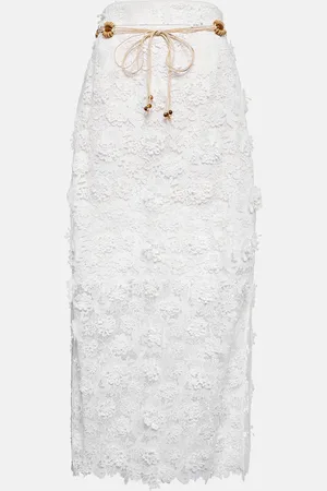 ZIMMERMANN Raie lace midi skirt