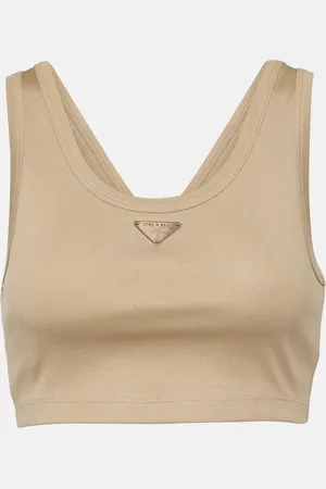 Prada Logo cotton jersey tank top