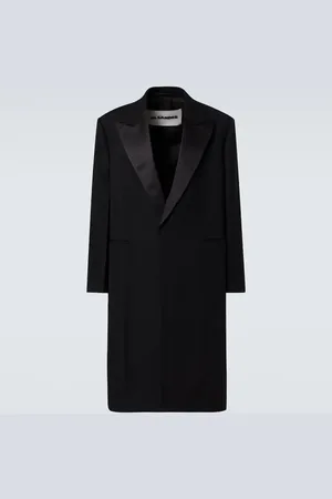 Jil Sander Silk-trimmed wool coat
