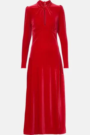 Ganni Velvet jersey midi dress