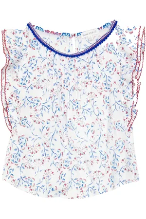 POUPETTE ST BARTH Amber floral-printed pintucked top
