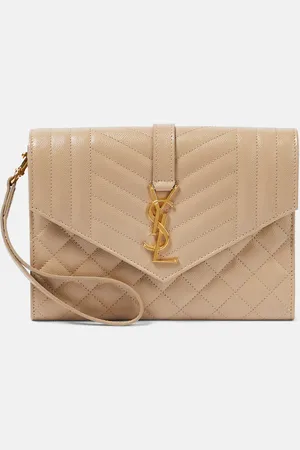 Saint Laurent Envelope matelassÃ© leather clutch