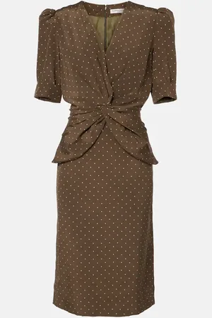 Alessandra Rich Polka-dot silk midi dress