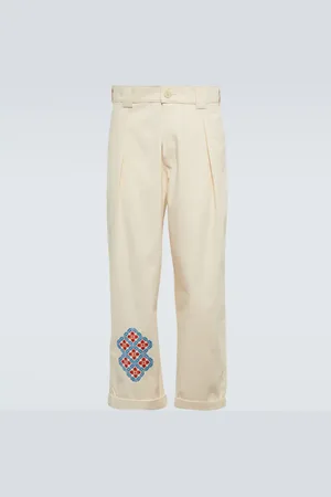 ADISH Embroidered straight cotton pants