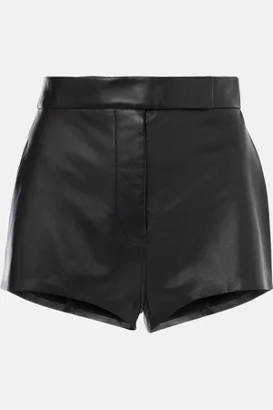 ALEX PERRY High-rise leather shorts
