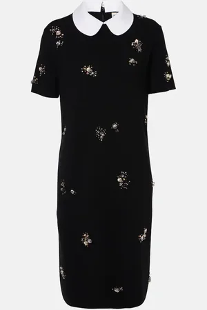 Tory Burch Embellished wool-blend midi dress