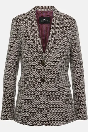 Etro Printed cotton-blend blazer