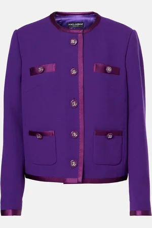 Dolce & Gabbana DG satin-trimmed wool-blend crÃªpe jacket