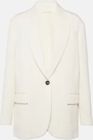 Brunello Cucinelli Herringbone cotton and linen blazer