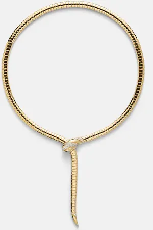 Bvlgari Serpenti Tubogas 18kt gold necklace with diamonds and onyx