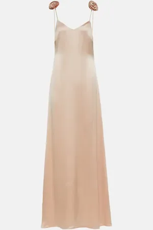 MAGDA BUTRYM Floral appliquÃ© silk gown