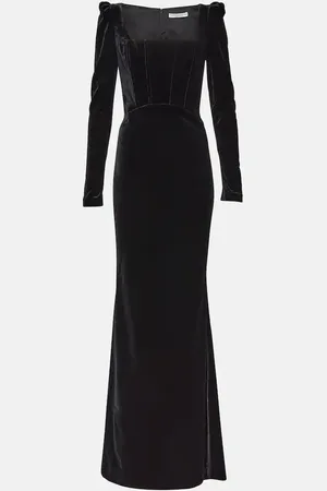 Alessandra Rich Corset velvet gown