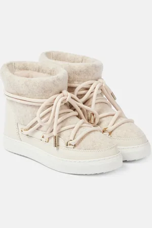 INUIKII Leather-trimmed felt ankle boots