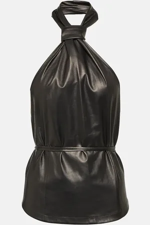ANN DEMEULEMEESTER Halterneck leather top