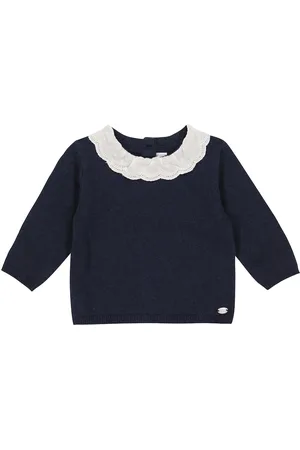Tartine Et Chocolat Baby lace-trimmed wool sweater