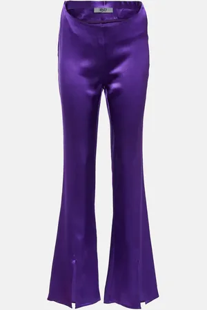 Didu Silk satin split-hem pants