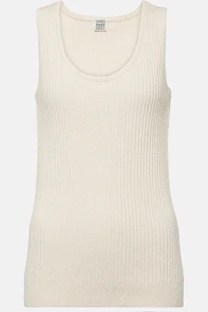 Totême Ribbed-knit cotton-blend bouclÃ© tank top