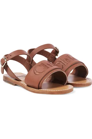 Chloé Logo embroidered leather sandals