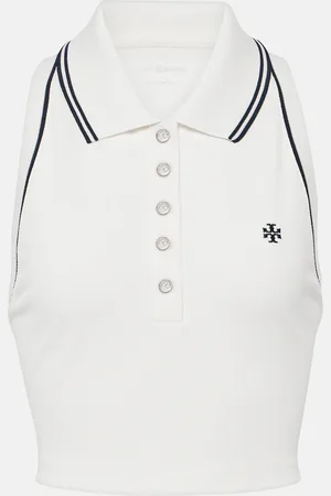 Tory Burch Logo cropped piquÃ© polo shirt