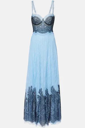 Costarellos Gallie chantilly lace gown