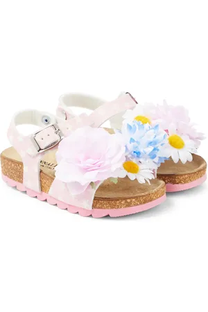 MONNALISA Floral-appliquÃ© printed sandals
