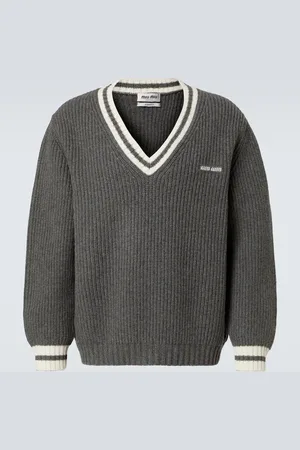 Miu Miu Ribbed-knit wool and cashmere sweater