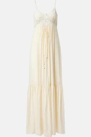 Chloé Lace-trimmed silk crÃªpe de chine maxi dress