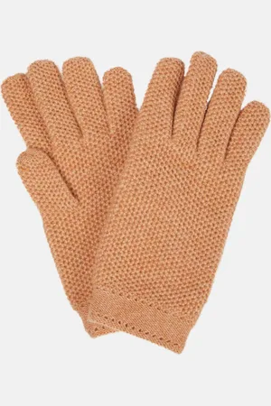 Loro Piana Crochet cashmere gloves