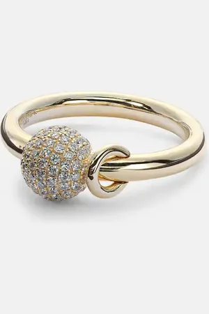 Rainbow K Piercing 14kt gold ring with diamonds