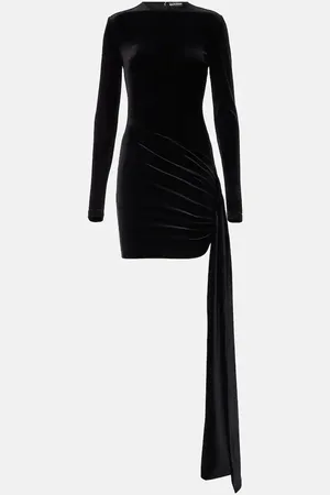 DAVID KOMA Ruched velvet minidress