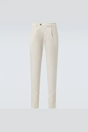 Brunello Cucinelli Cotton-blend gabardine slim pants
