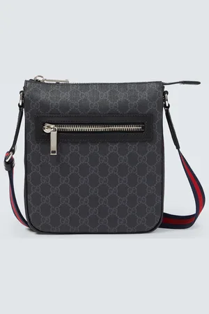 Gucci GG canvas leather-trimmed crossbody bag