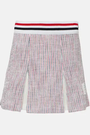 Thom Browne Pleated cotton-blend miniskirt