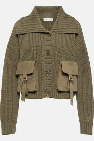 BLUMARINE Ribbed-knit wool cardigan