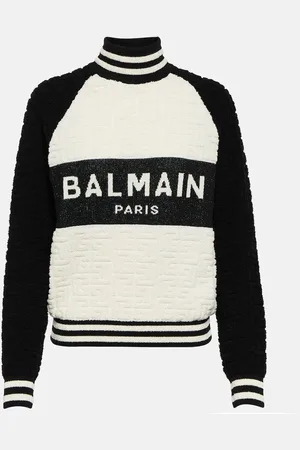 Balmain Monogram jacquard wool and cotton-blend sweater