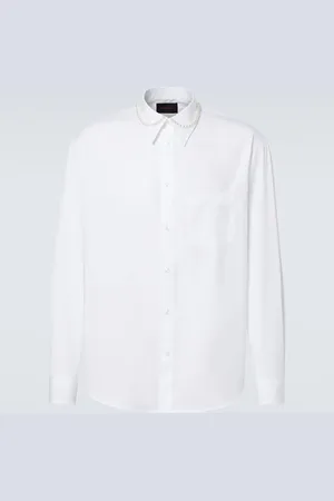 Simone Rocha Faux pearl-embellished cotton poplin shirt