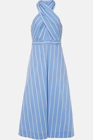 VERONICA BEARD Baylee striped poplin midi dress